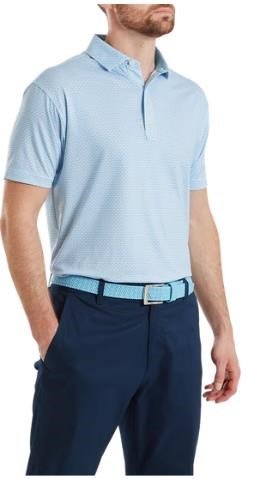 FootJoy Nautical Flag Print Lisle Herren Poloshirt, blue reef/deep reef