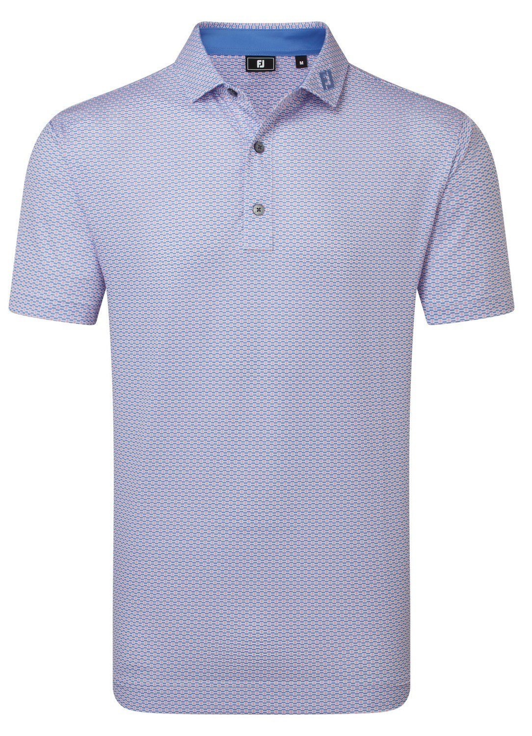 FootJoy Nautical Flag Print Lisle Herren Poloshirt, pink pop/vivid violet