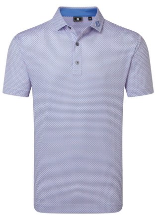 FootJoy Nautical Flag Print Lisle Herren Poloshirt, pink pop/vivid violet
