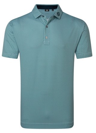 FootJoy Nautical Flag Print Lisle Herren Poloshirt, field green/navy