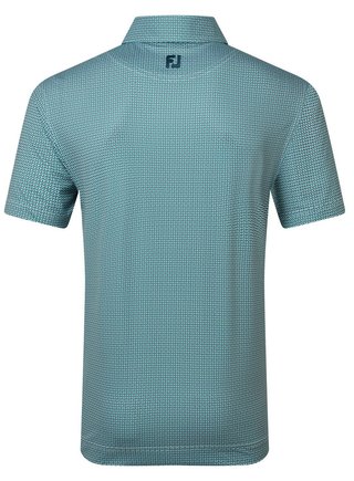 FootJoy Nautical Flag Print Lisle Herren Poloshirt, field green/navy