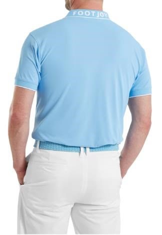 FootJoy FJ Wordmark Pique Herren Poloshirt, blau reef