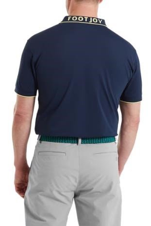 FootJoy FJ Wordmark Pique Herren Poloshirt, dunkelblau