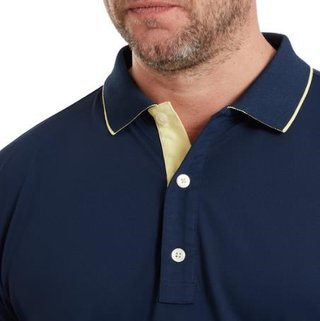 FootJoy FJ Wordmark Pique Herren Poloshirt, dunkelblau