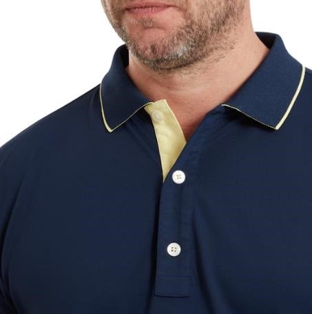 FootJoy FJ Wordmark Pique Herren Poloshirt, dunkelblau