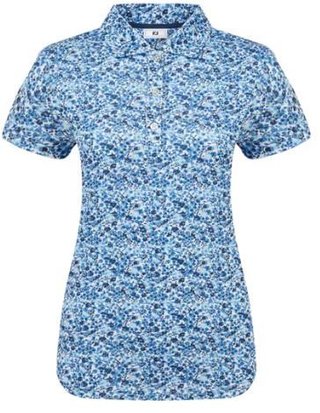 FootJoy Cap Sleeve Lisle Damen Poloshirt, navy floral print