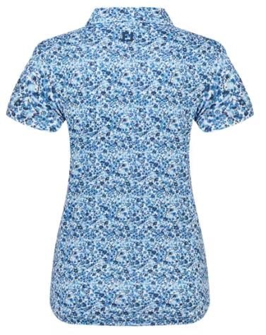 FootJoy Cap Sleeve Lisle Damen Poloshirt, navy floral print