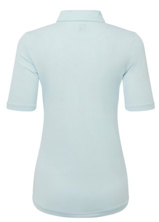 FootJoy Half Sleeve Ruched Lisle Damen Poloshirt, glacial blue