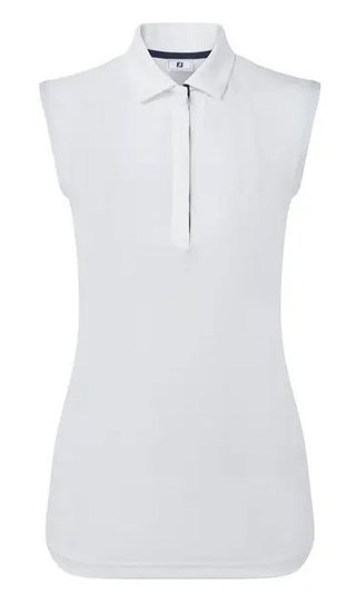 FootJoy Sleeveless Lisle Damen Poloshirt, weiss