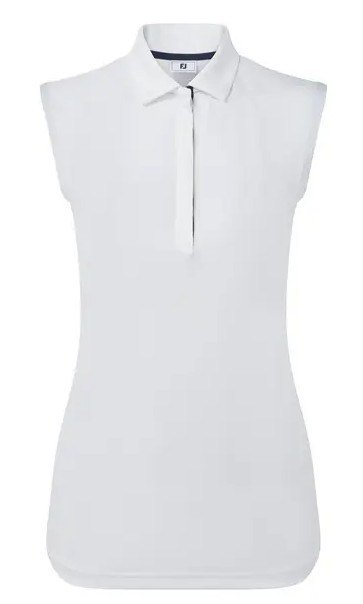 FootJoy Sleeveless Lisle Damen Poloshirt, weiss