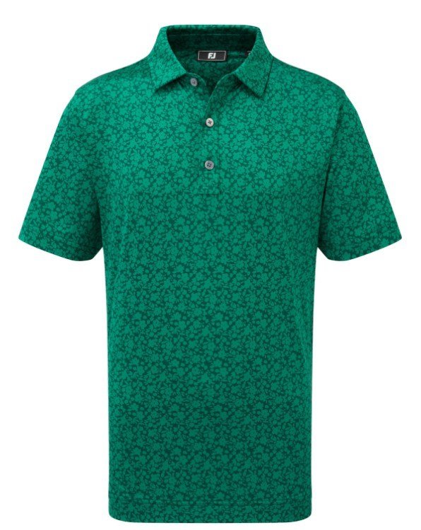 FootJoy Painted Floral Lisle Junior Poloshirt, field green