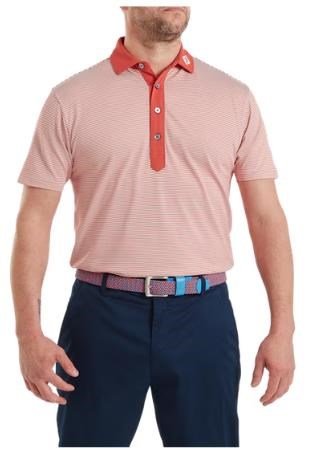 FootJoy Feeder Stripe Pique Herren Poloshirt, nantucket red