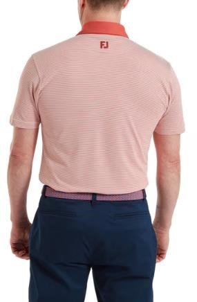 FootJoy Feeder Stripe Pique Herren Poloshirt, nantucket red