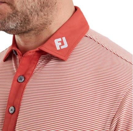 FootJoy Feeder Stripe Pique Herren Poloshirt, nantucket red