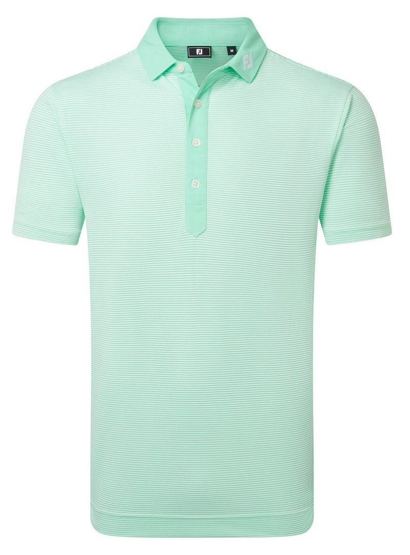 FootJoy Feeder Stripe Pique Herren Poloshirt, sea glass