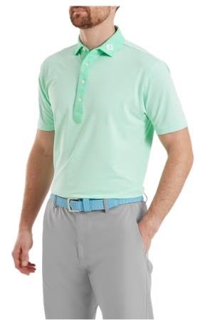 FootJoy Feeder Stripe Pique Herren Poloshirt, sea glass