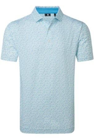 FootJoy Surfs Up Print Lisle Herren Poloshirt, deep reef/white/sea glass/blue reef