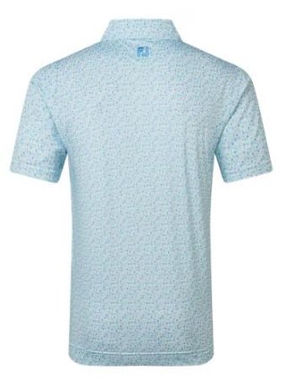 FootJoy Surfs Up Print Lisle Herren Poloshirt, deep reef/white/sea glass/blue reef