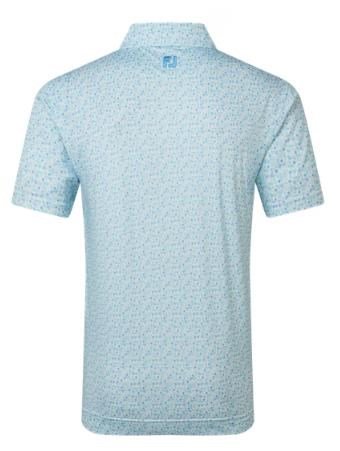 FootJoy Surfs Up Print Lisle Herren Poloshirt, deep reef/white/sea glass/blue reef