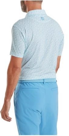 FootJoy Surfs Up Print Lisle Herren Poloshirt, deep reef/white/sea glass/blue reef