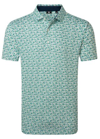 FootJoy Surfs Up Print Lisle Herren Poloshirt, field green/white/sunshine/navy