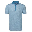 FootJoy Condensed Camo Print Lisle Herren Poloshirt, white/chambray/coastal blue