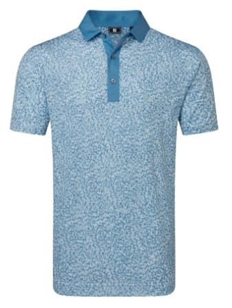 FootJoy Condensed Camo Print Lisle  Herren Poloshirt, white/chambray/coastal blue