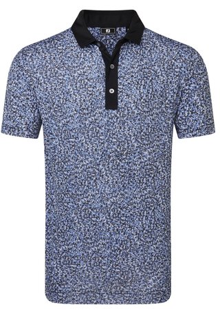 FootJoy Condensed Camo Print Lisle Herren Poloshirt, white/vivid violet/black