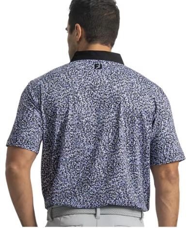 FootJoy Condensed Camo Print Lisle Herren Poloshirt, white/vivid violet/black