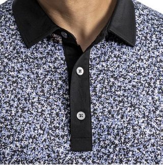 FootJoy Condensed Camo Print Lisle Herren Poloshirt, white/vivid violet/black