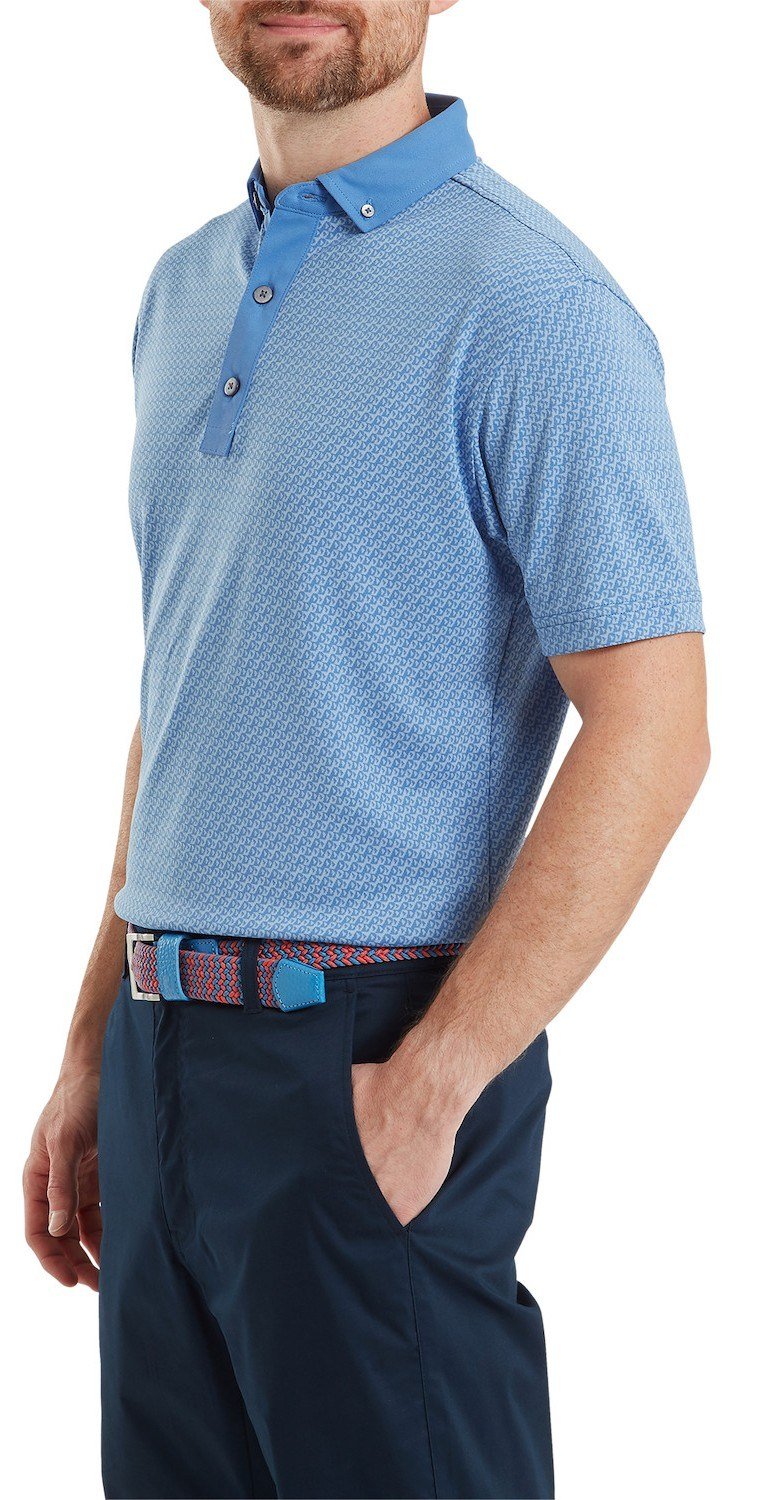 FootJoy Star Geo Jacquard Herren Poloshirt, coastal blue