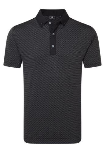 FootJoy Star Geo Jacquard Herren Poloshirt, schwarz