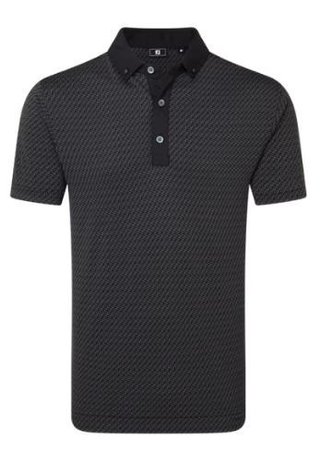 FootJoy Star Geo Jacquard Herren Poloshirt, schwarz