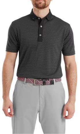 FootJoy Star Geo Jacquard Herren Poloshirt, schwarz
