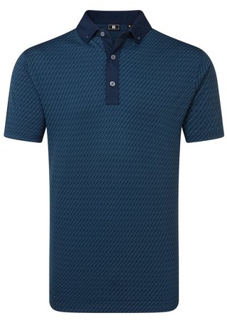 FootJoy Star Geo Jacquard Herren Poloshirt, dunkelblau