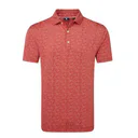 FootJoy Wingtip Floral Lisle Herren Poloshirt, nantucket red/white