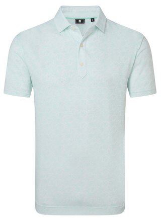 FootJoy Wingtip Floral Lisle Herren Poloshirt, white/sea glass