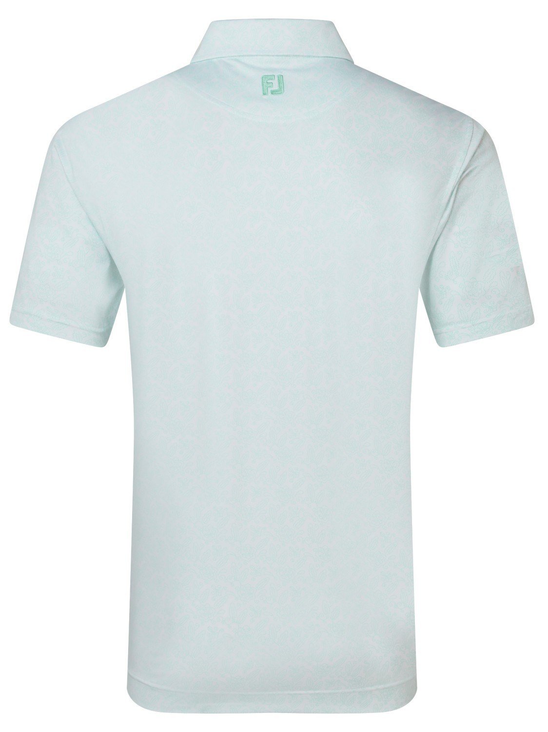 FootJoy Wingtip Floral Lisle Herren Poloshirt, white/sea glass