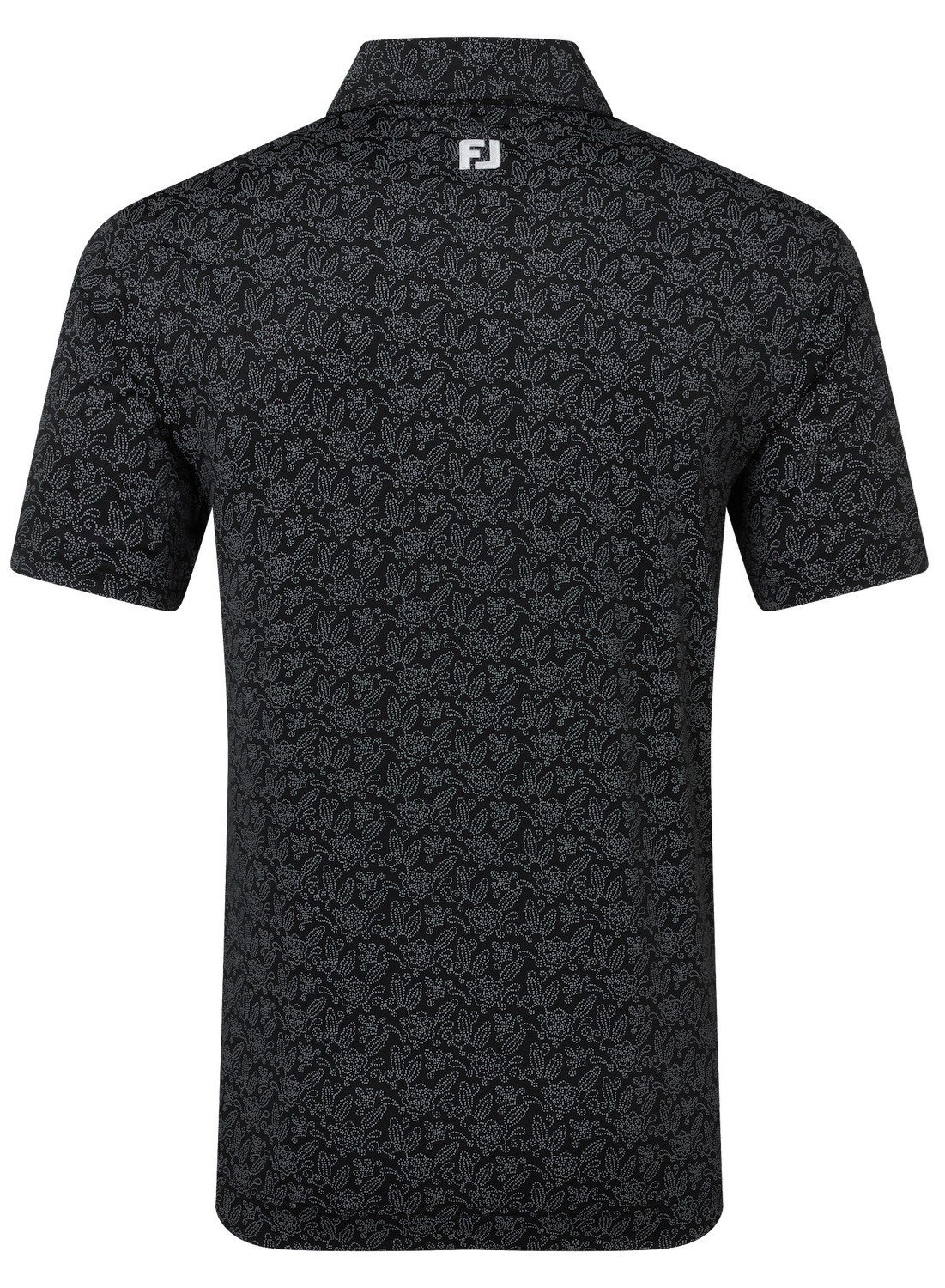 FootJoy Wingtip Floral Lisle Harren Poloshirt, schwarz