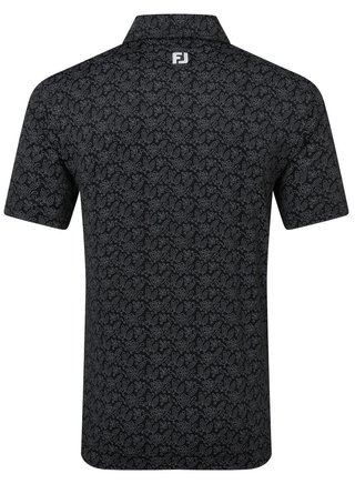 FootJoy Wingtip Floral Lisle Harren Poloshirt, schwarz