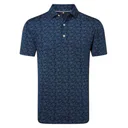 FootJoy Wingtip Floral Lisle Herren Poloshirt, dunkelblau