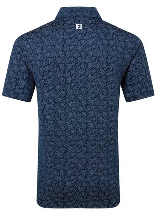 FootJoy Wingtip Floral Lisle Herren Poloshirt, dunkelblau
