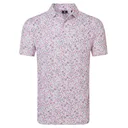 FootJoy Watercolour Floral Print Pique Herren Poloshirt, rosa/weiss pop/schwarz