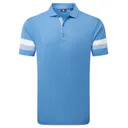 FootJoy Sleeve Stripe Pique Herren Poloshirt, coastal blau/chambray/weiss