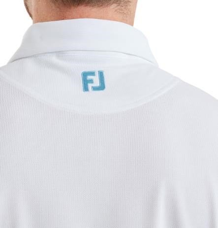 FootJoy Sleeve Stripe Pique Herren Poloshirt, weiss/blau reef/sea glass