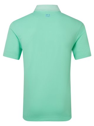 FootJoy Star Geo Trim Pique Herren Polo, sea glass