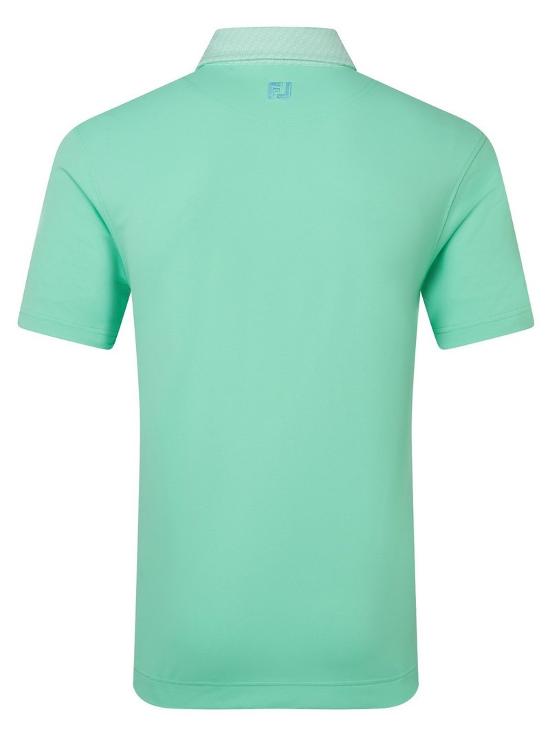 FootJoy Star Geo Trim Pique Herren Polo, sea glass
