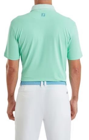 FootJoy Star Geo Trim Pique Herren Polo, sea glass