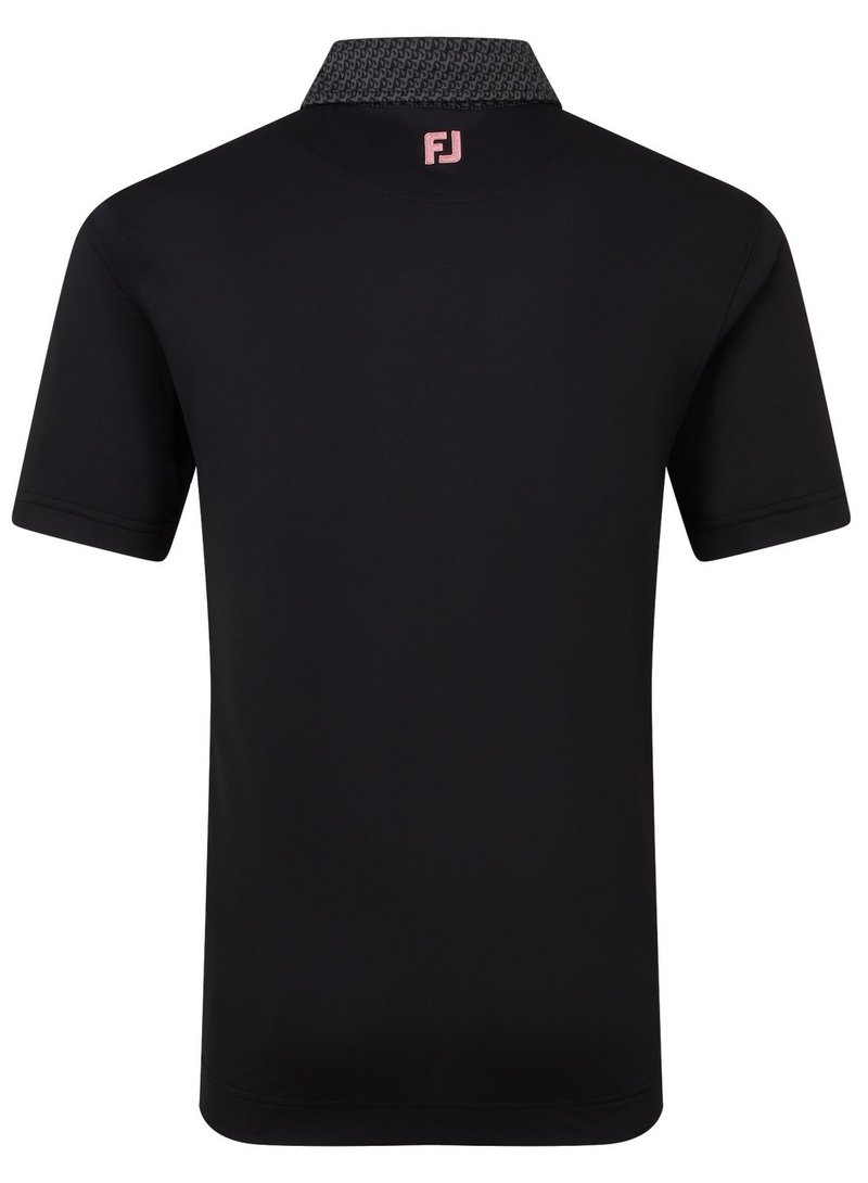 FootJoy Star Geo Trim Pique Herren Poloshirt, schwarz