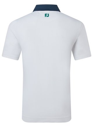 FootJoy Star Geo Trim Pique Herren Poloshirt, weiss